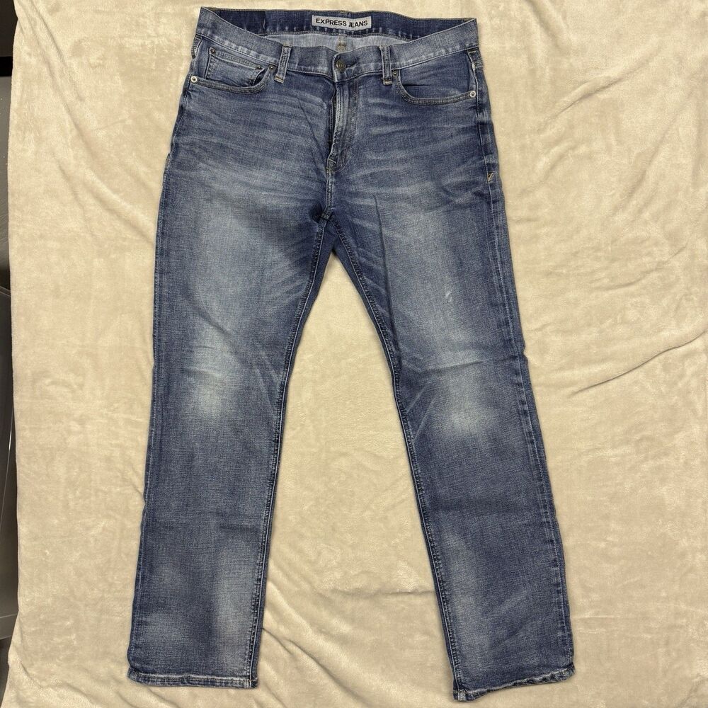 EXPRESS MEN Jeans 33x32 Denim Classic Fit Kingston Straight Leg 2017